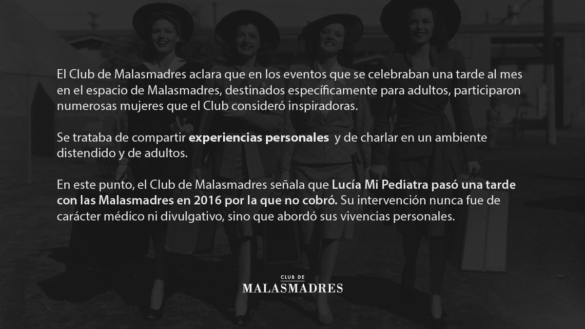 malasmadres (@malasmadres) on Twitter photo COMUNICADO DEL CLUB DE MALASMADRES:
Ante las informaciones vertidas en esta noticia de <a href="/lavozdegalicia/">La Voz de Galicia</a> sobre Lucía Mi Pediatra aquí: lavozdegalicia.es/noticia/socied…
👇 Queremos aclarar lo siguiente 👇 COMUNICADO DEL CLUB DE MALASMADRES:
Ante las informaciones vertidas en esta noticia de <a href="/lavozdegalicia/">La Voz de Galicia</a> sobre Lucía Mi Pediatra aquí: lavozdegalicia.es/noticia/socied…
👇 Queremos aclarar lo siguiente 👇