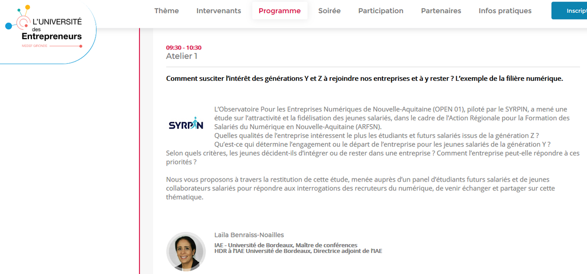 SYRPIN's tweet image. Comment susciter l’intérêt des générations Y et Z à rejoindre nos #entreprises et à y rester ? L’exemple de la filière #numérique. Atelier made in @SYRPIN &amp;amp; #IRGO lors de l&apos;Université des entreprise @medefgironde le 05/11 bit.ly/34obD9N #Attactivité #Fidélisation