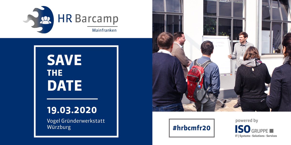 Zum Vormerken und Vorfreuen 😊 mit von der Partie: <a href="/jani5700/">Jan Hawliczek</a> <a href="/jankirchner/">Jan Kirchner</a> <a href="/MSchwarzHR/">Martina Schwarz</a> <a href="/ShiranHabekost/">Shiran Habekost</a> <a href="/Tim__Verhoeven/">Tim Verhoeven</a> <a href="/PParniani/">Payam Parniani</a> <a href="/BOTfriendsAI/">BOTfriends</a> #HR #barcamp #würzburg #isomfr @IsoMainfranken #SRD19 #HRbarcampMFR <a href="/hrbarcampmfr/">HRbarcampmfr</a>
