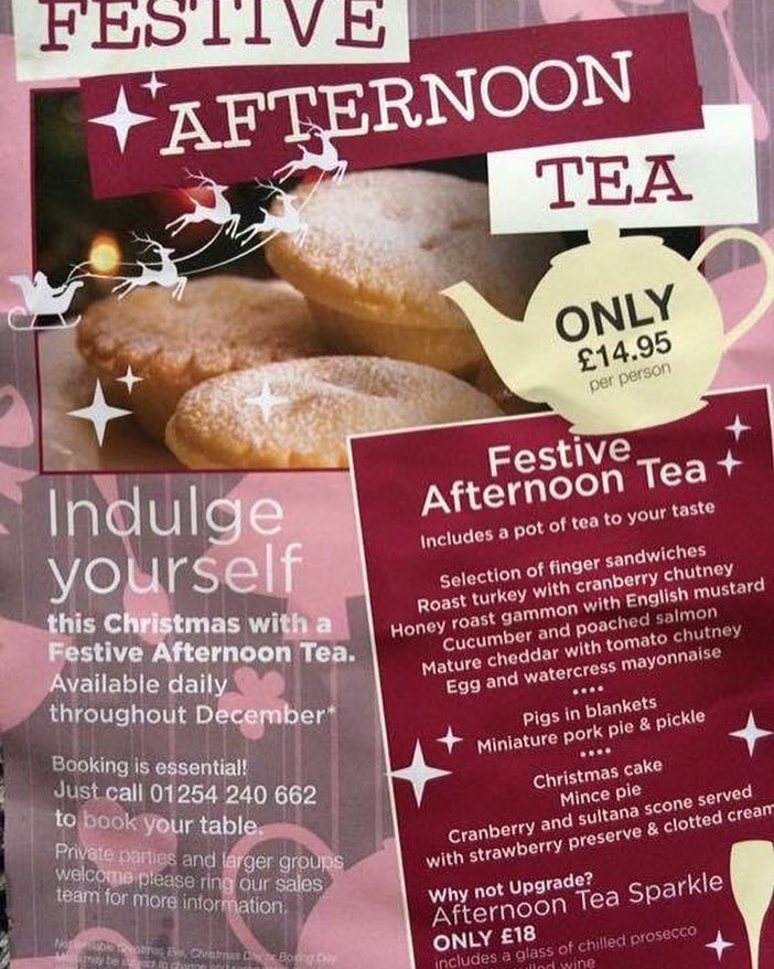 Are you ready for our fabulous Festive Afternoon Tea? Call 01254 240662 to book #afternoontea #festiveafternoontea #teaandcake #tea #teaparty #delicious #tasty #food #myttonfold #ribblevalley #lancashire