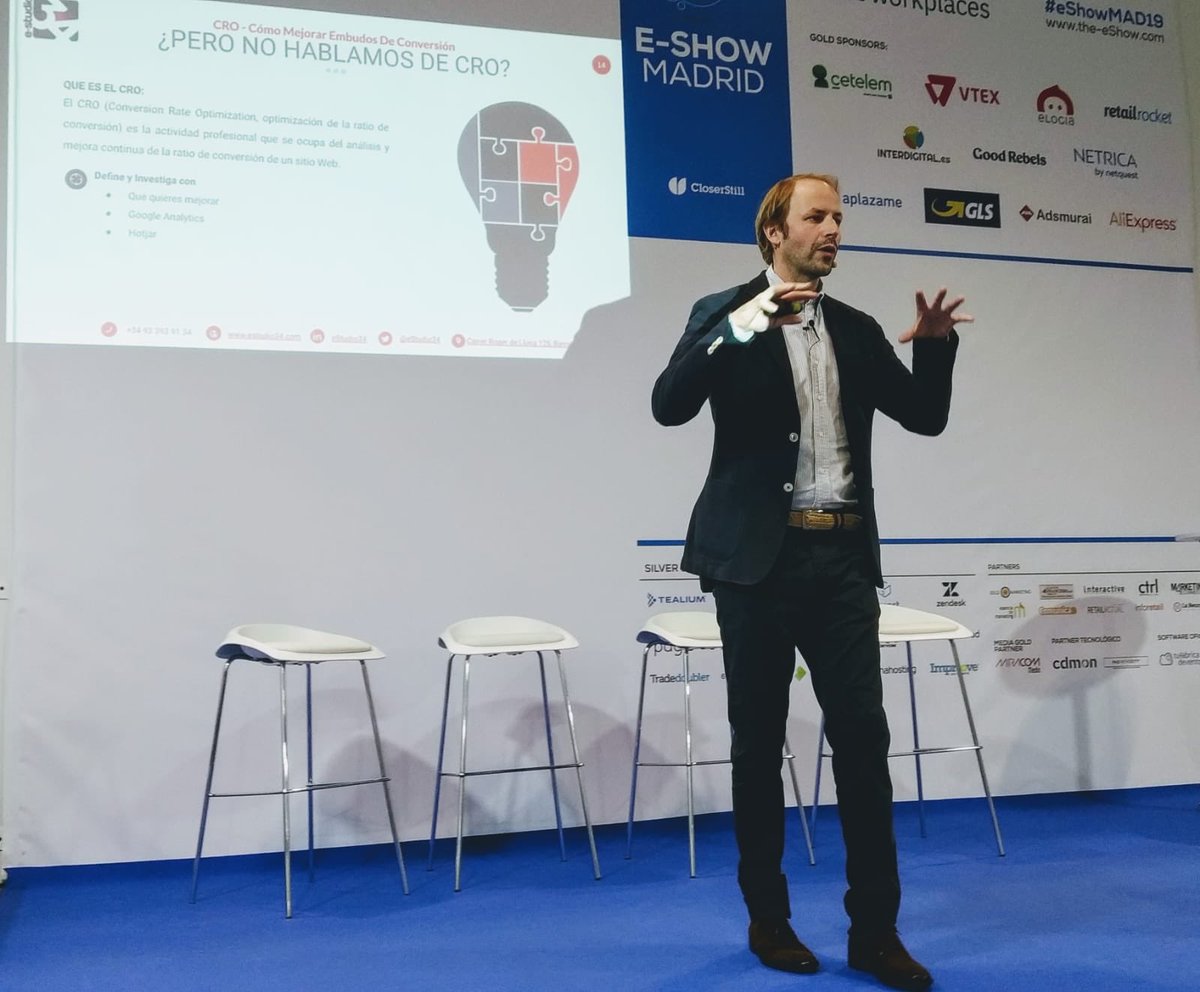 eshowesp's tweet image. “Si tu ratio de conversión es el 98%. 
Céntrate en ese 2% restante. Averigua el porqué no está convirtiendo y soluciónalo”

@ugosmith de @eStudio34 nos da este gran consejo para la mejora de nuestros embudos de conversión 🔝

#eShowMAD19
#embudosdeconversion
#CRO