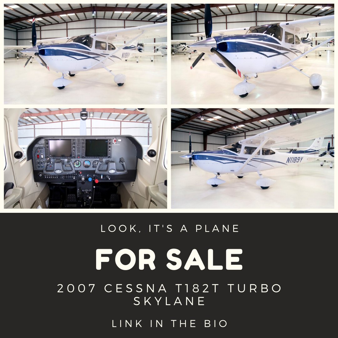 2007 Cessna T182T Turbo Skylane 🛩️🗽👨‍👩‍👧‍👦

bit.ly/2Jwhl1i
.
.
.
.
#cessna #cessna172 #cessna182 #cessna150 #cessna208 #aviations
#cessnaaircraft #cessnapilot #cessnalovers #cessna185 #aviation_pub #cessna180 #cessna208b #aviationeverywhere #aviatioaddict