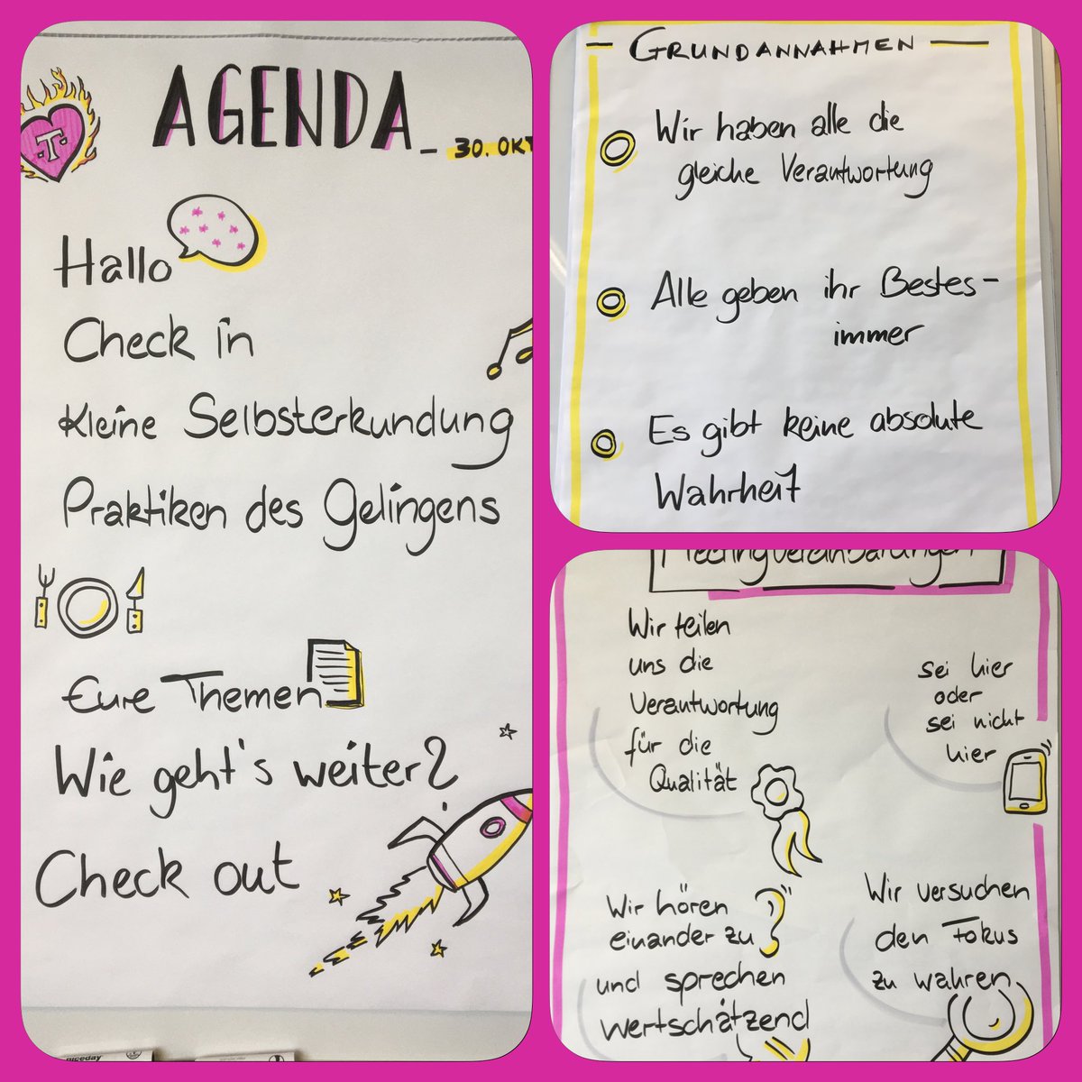 Sehr gute Diskussion im Workshop der #TelekomBotschafter zu Grundannahmen #andersarbeiten #bevisual