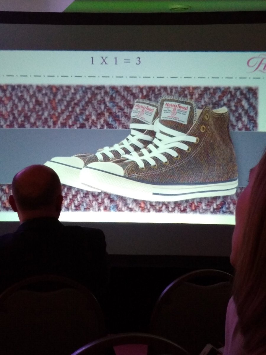 Texthouse's tweet image. Partnerships: 1+1=3 .. @harristweedauth + converse. Mark Hogarth at #bgbordersconf19