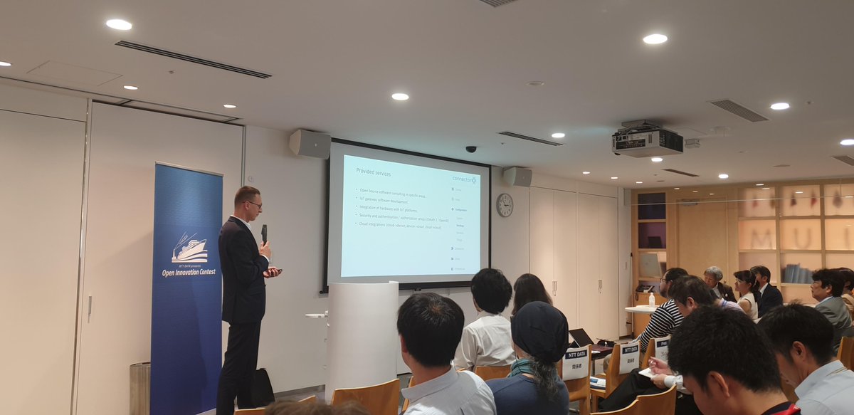 ConnectorIO's tweet photo. @Lukasz Dywicki presenting #ConnectorIO Cloud solutions for NTT DATA in Tokio, Japan.
Japan is widely aware of the benefits of #IoT. https://t.co/WxA9hSB3uM