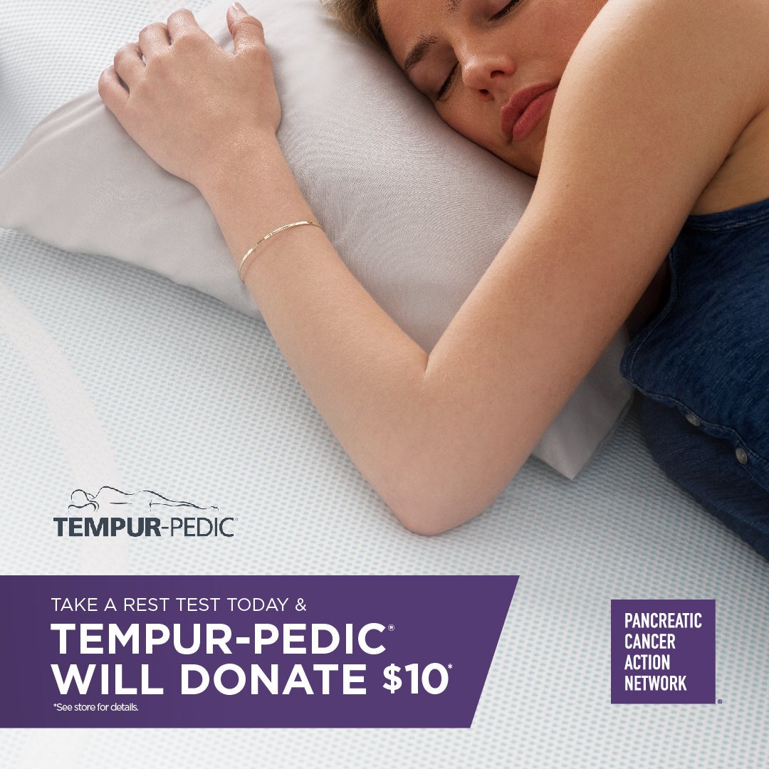 PanCANDFW's tweet photo. There are only two more days to take the @TempurPedic x @PanCAN #RestTest! Head to any authorized Tempur-Pedic retailer, lay on one of their mattresses and validate your Rest Test at https://t.co/TQt9Jewnc3. Help us reach 25,000 Rest Tests taken!
#pancreaticcancer https://t.co/wCoqE31YB4