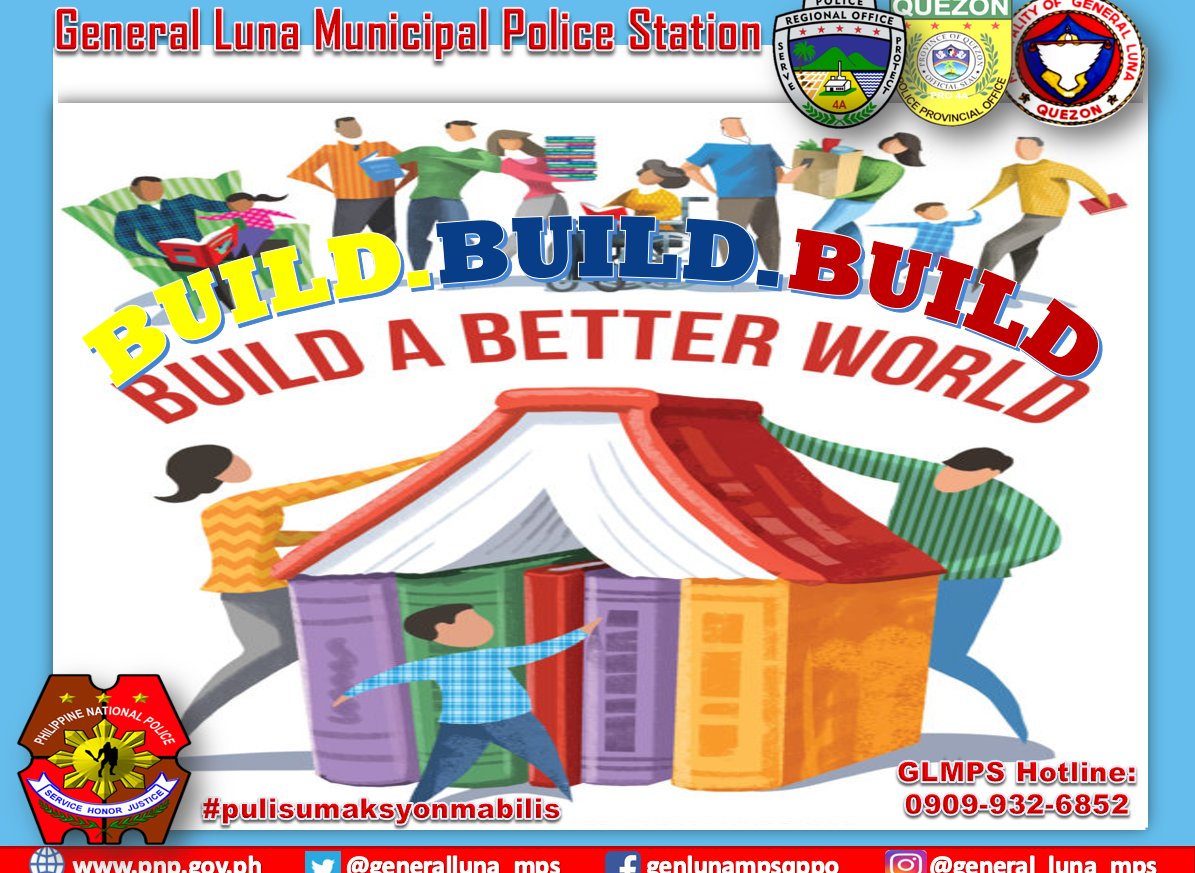generalluna_mps's tweet photo. ''BUILD BUILD BUILD TO GOVERNMENT PROJECT''
#GeneralLunaMPS
#SupportOurGovernment
#PNPPATROLPLAN2030
#PhilippineNationalPolice
#CPNPOscarAlbayalde #RDCarranza
#PRO4A #QuezonPPO
#PulisUmaksyonMabilis
#PulisAtKomunidad
#FYIPNP4As https://t.co/lHkQXTbKNO