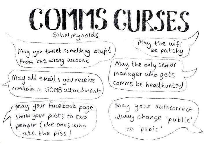 In readiness for Halloween, some #comms curses that will really spook us