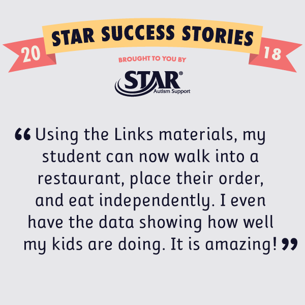 SAS_Autism's tweet photo. We love to hear from educators about how their students are growing to be more independent in their community using strategies and routines taught in the STAR and Links curricula. What is your #STARsuccessstory? https://t.co/sc5yVjf64s https://t.co/6M1TF07Bfv