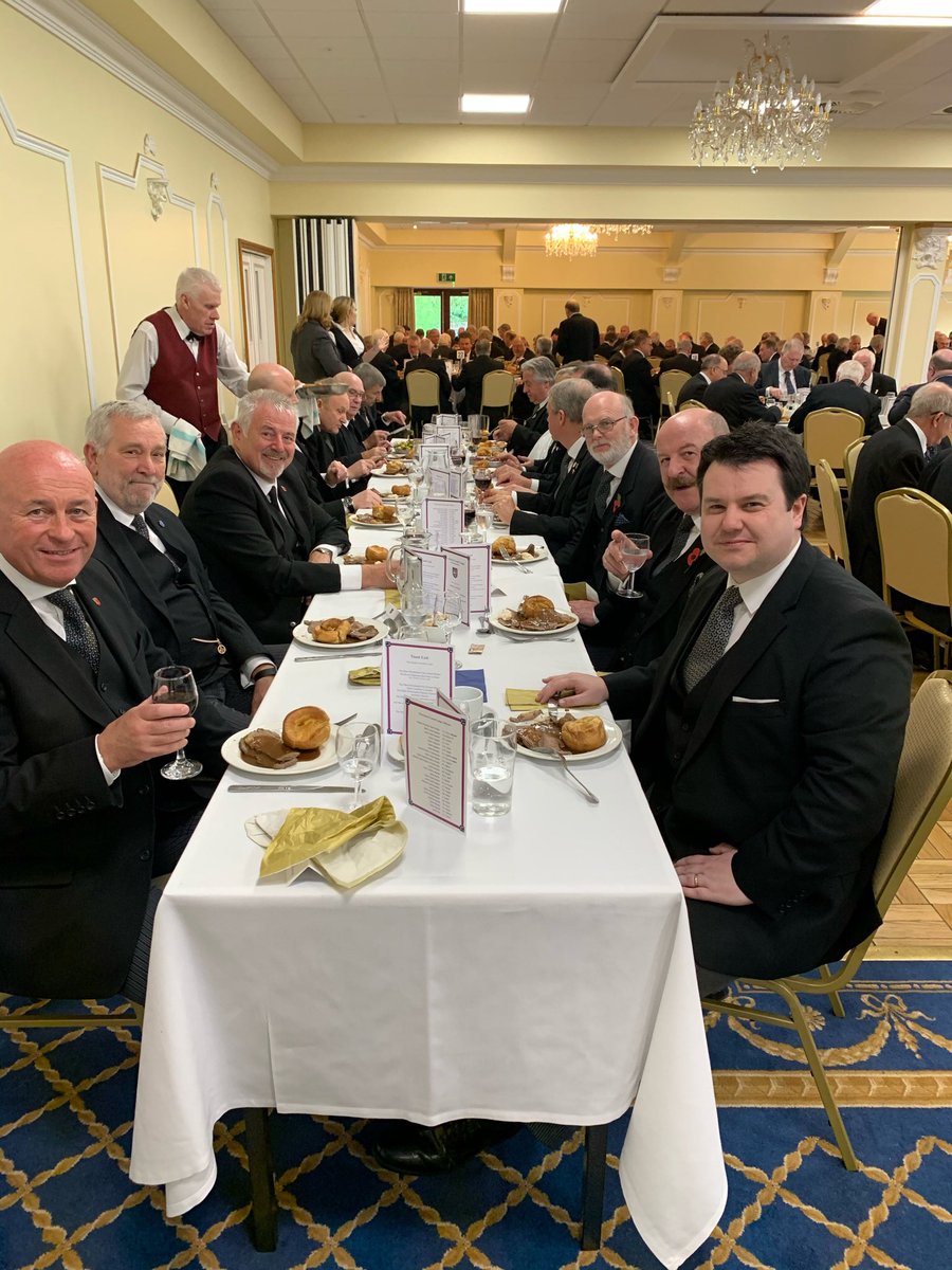 Provincial Secretariat table enjoying the hospitality at Herefordshire Province Installation Many thanks and Congratulations to Grand Secretary Mike Hopkins