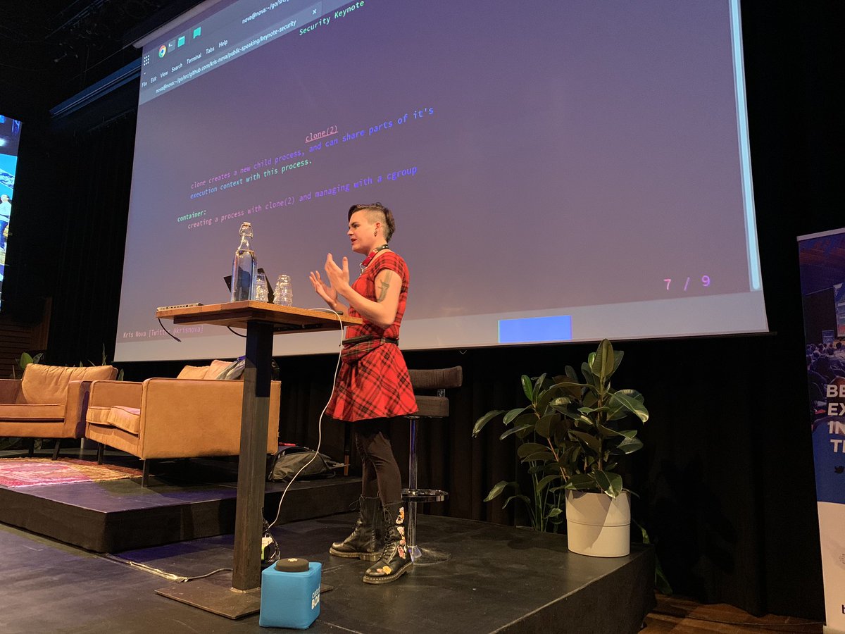holdenkarau's tweet photo. โContainers work with clone cgroups and namespaces.โ @krisnova #ITNEXTSUMMIT @ITNEXT_io https://t.co/XX7evb22kF