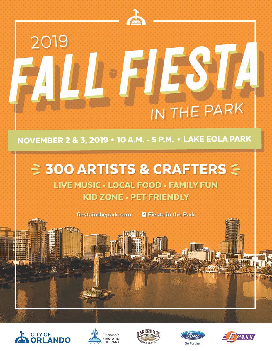 JAEARoofs's tweet photo. @CoxEventsGroup 2019 FALL FIESTA IN THE PARK THIS WEEKEND, BABY!

We hope to see you at @LakeEolaPark on Saturday and Sunday - bring the pups, bring the kids, bring your friends 👪 https://t.co/yKhvRjilOj