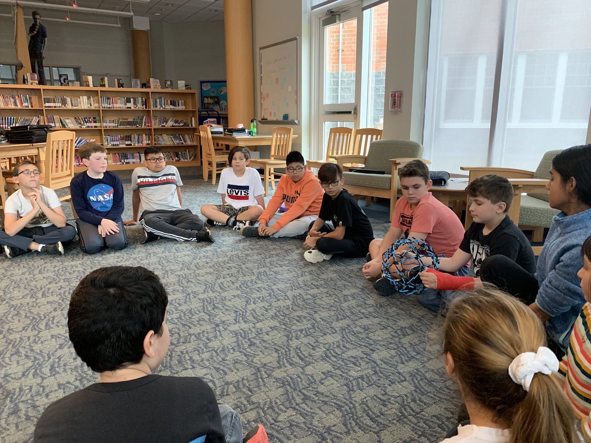 HBMS_Library's tweet photo. Today I let some of my 6th grade mindfulness students facilitate our mindful practice. Here they explaining our “Appreciation Circle” and doing some mindful breathing!  #WeAreHB #weareyogaed #yogaed #mindfulness #mindfulpractice #appreciationcircle @hbschools @HamptonBays_MS https://t.co/rc6wABt6dX