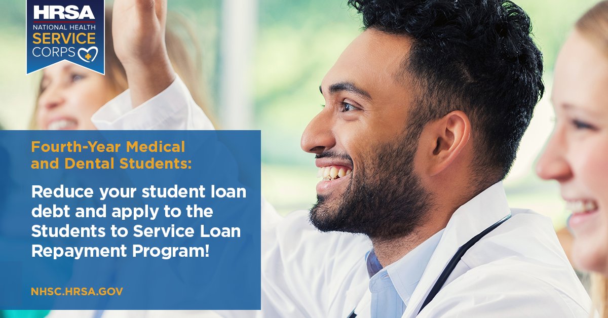 NHSCorps's tweet photo. Fourth-year #medical and #dental students: Curious about the review process for the #StudentsToService #S2S Loan Repayment Program? Get more info and submit your application today: https://t.co/abbJRhcWwA https://t.co/pAZSAtkrmi