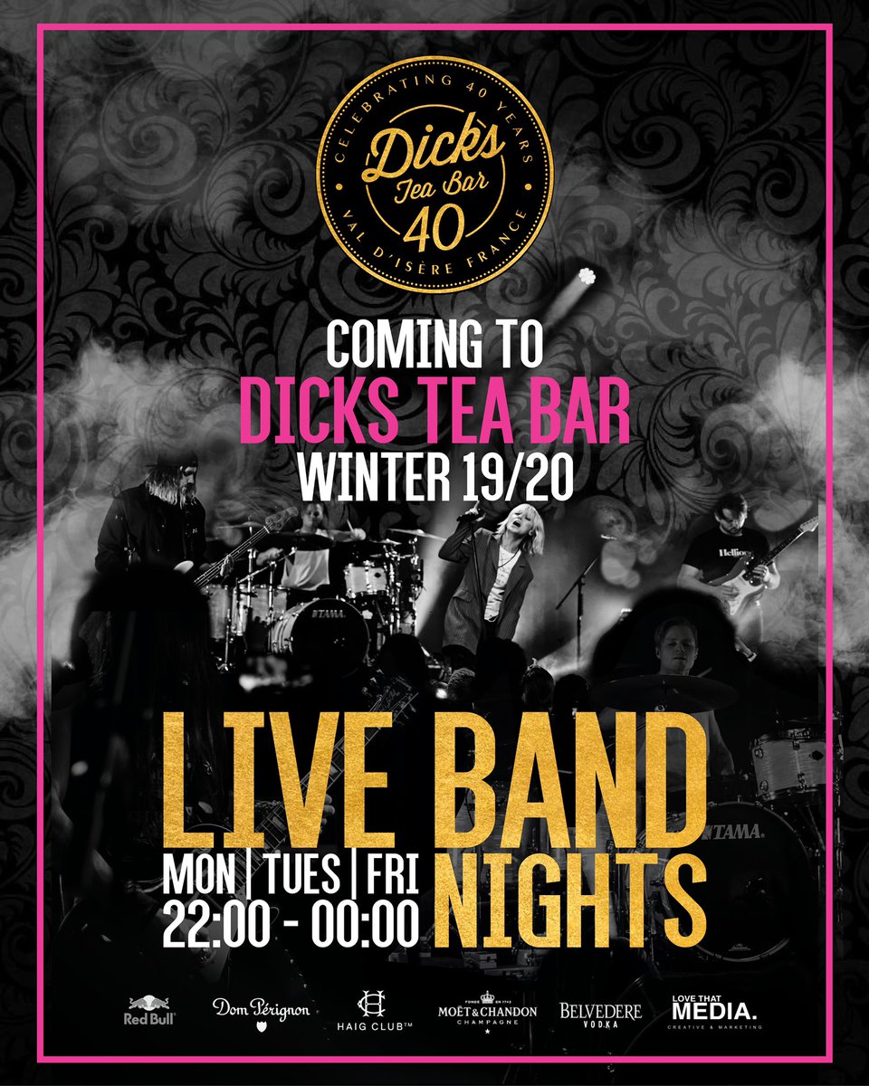 This season we are very excited to have an epic lineup of Live Bands. Starting at 22:00, it’s the perfect way to carry on from #AprèsSki or get the party started after dinner!
#DTB40 #valdisere #livemusic