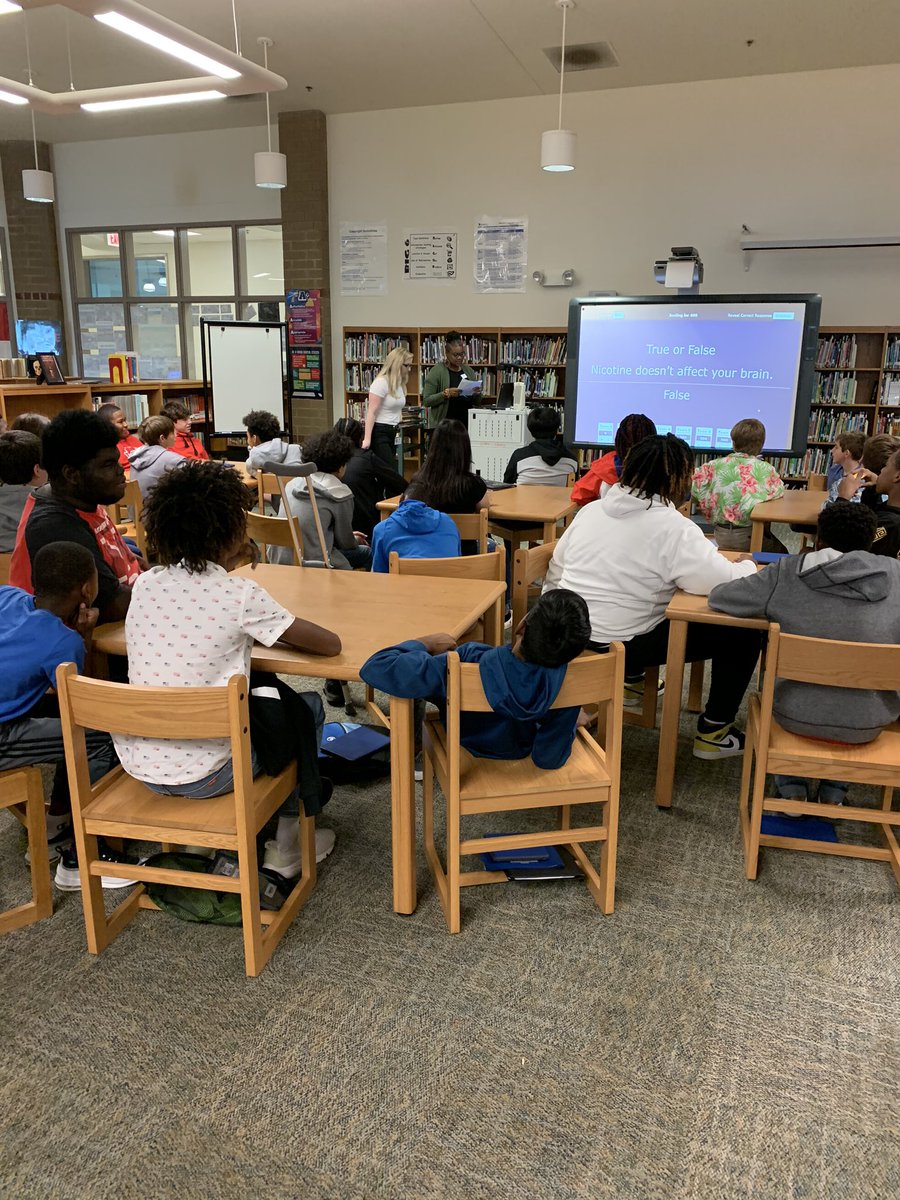 GreeneCoMiddle's tweet photo. Some of our 7th and 8th graders are enjoying guest speakers from the health department today to recognize #RedRibbonWeek2019!  @ToriECU @gcms_athletics @dfle72357 @GreeneCoSchools https://t.co/U8Wo2nBXvs