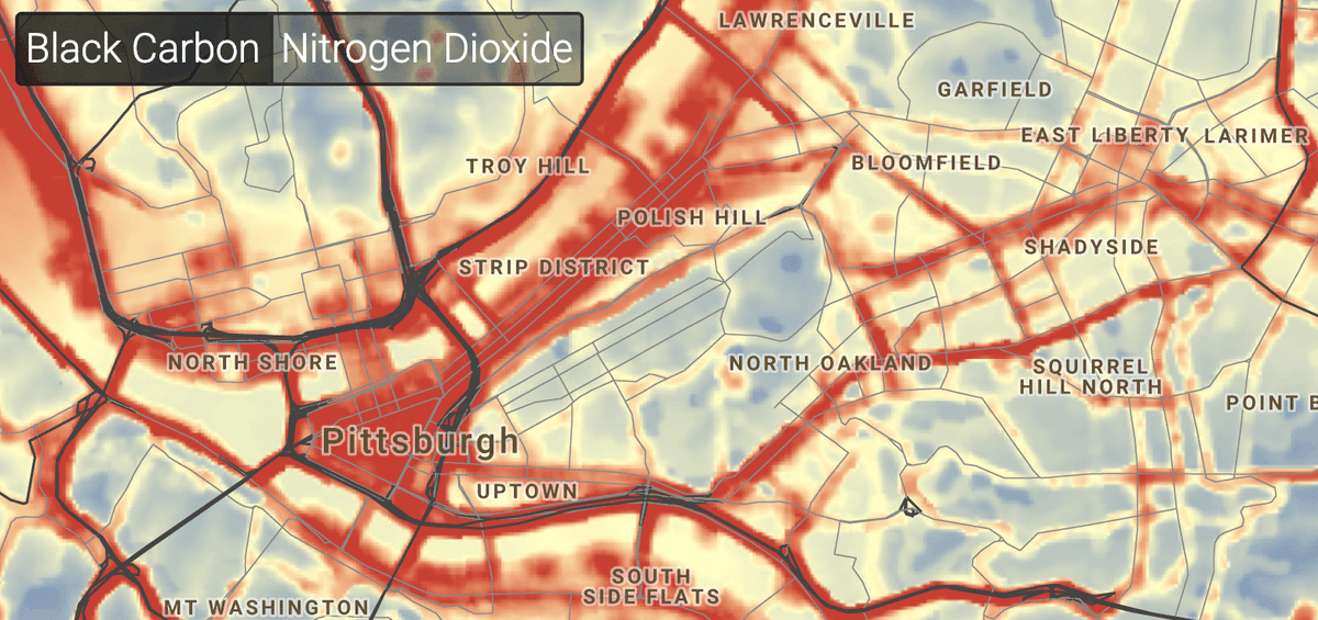 BikePGH's tweet photo. Did you know we live in a top ten city for particulate pollution? If Pittsburgh doesn't improve options for biking, walking, and transit, you’ll see more people in cars, making our air quality even worse. 

Learn more: https://t.co/d45NtmZC0F https://t.co/UDHr9rufui