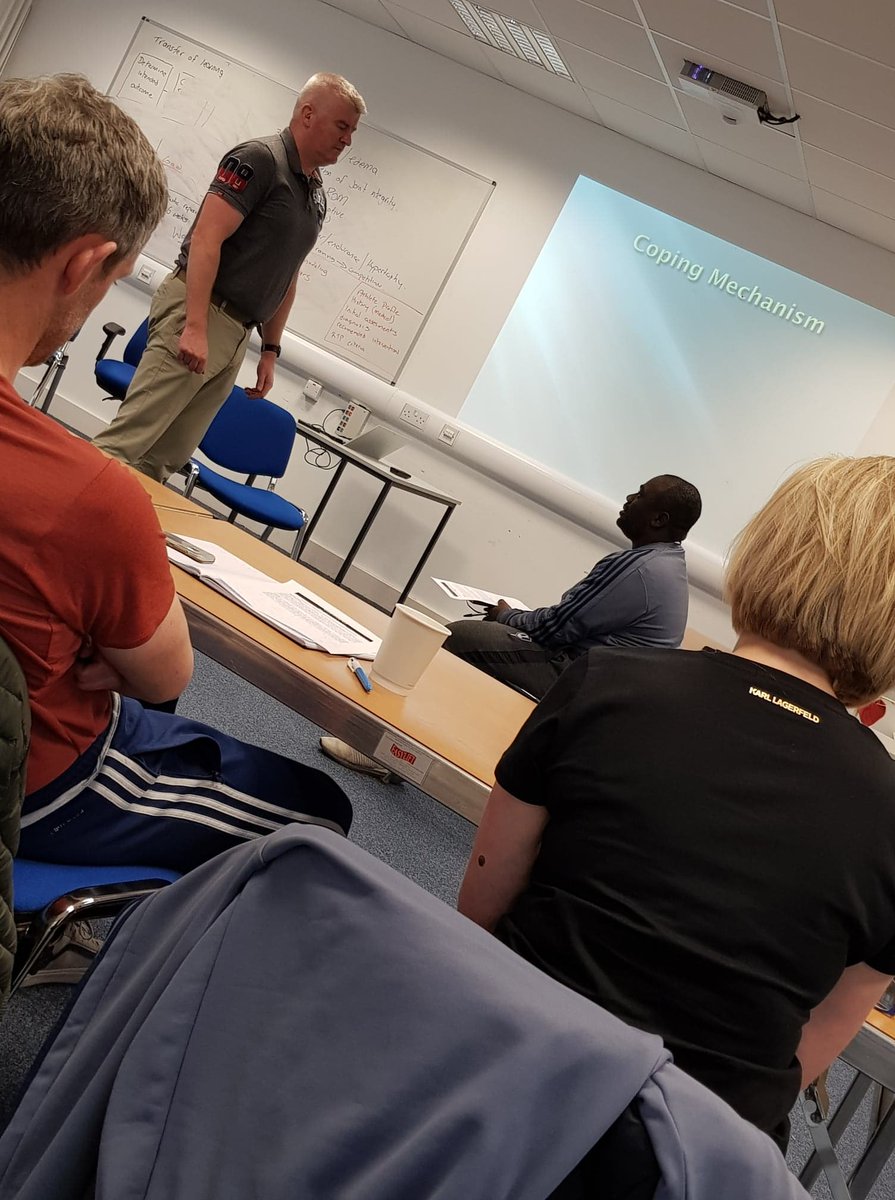 SetantaCollege's tweet photo. A coach can often be put in various challenging situations, which is why as part of our #SetantaPerform workshop week we have included role-plays with @moriartydave71. Excellent performances by the group as they adapted to the (many) curveballs from Dave & reacted accordingly.๐ https://t.co/CZcpzuLtf9