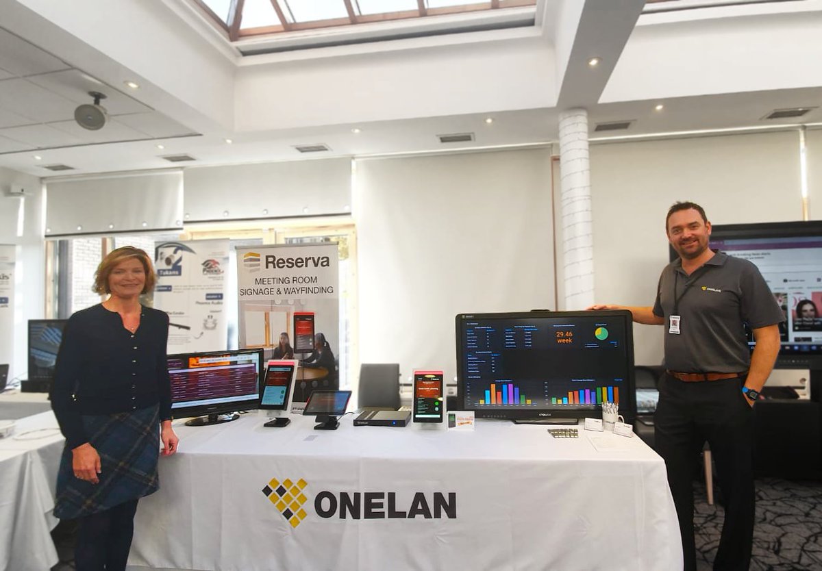 onelan_ltd's tweet photo. Today, we've been exhibiting at the ACP Consultants #AV Open Day, at @StirCourtHotel in #Scotland showcasing our latest #digitalsignage and #Reserva #RoomSigns. Find out more about all our solutions at https://t.co/GBW67528pB #avtweeps #ProAV https://t.co/LCSaatn2kq