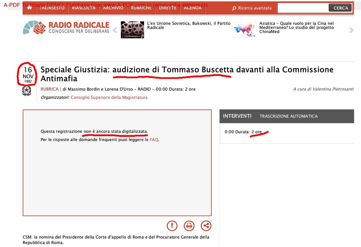 E' dal 1992.. che aspettiamo #RadioRadicale che digitalizza la voce di Tommaso #Buscetta che smaschera lo #statoMafia davanti alla Commissione Parlamentare #Antimafia.. <a href="/RadioRadicale/">Radio Radicale</a>

radioradicale.it/scheda/50061/s…

radioradicale.it/scheda/50101/s…