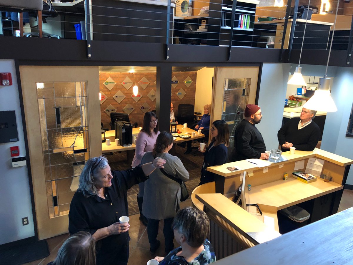 HarrisGreenaway's tweet photo. Thanks to everyone who came out to Coffee Off Broadway this morning! Great discussions, new connections + some delicious coffee and treats shared. Coffee Off Broadway is the last Wednesday of every month from 8-9AM - we hope to see you at our next one - Nov 27th. #yxe #networking https://t.co/PEIXcFEvI2