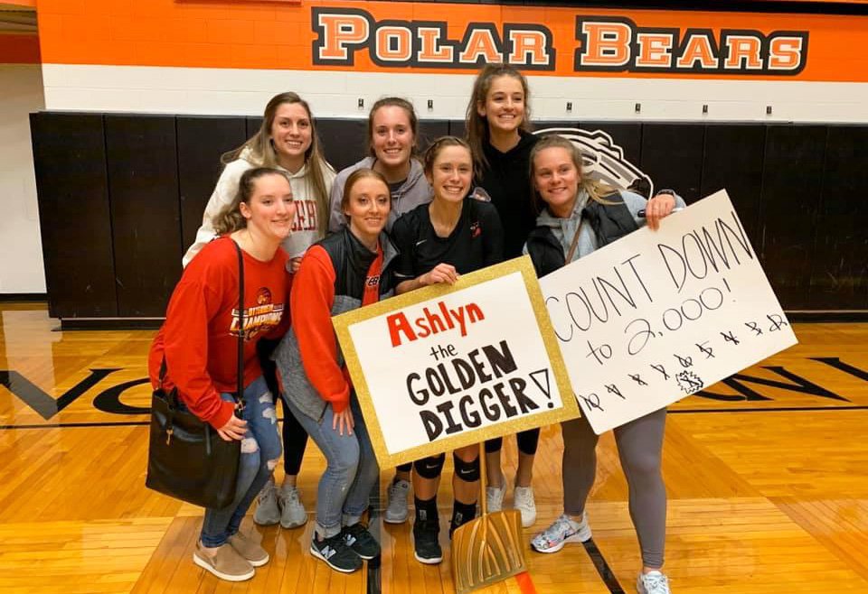 Ott_Athletics's tweet image. ICYMI: Former volleyball teammates, including recent All-Americans Morgan Lowenkamp and Andrea Miller, travel to Ada last night in support of senior libero Ashlyn Leon reaching 2,000 digs! #ProudAlums