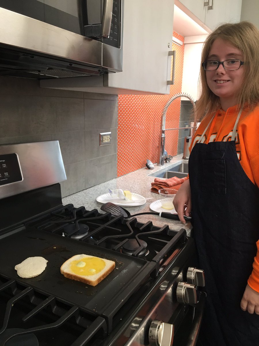 mrs_eschman's tweet photo. Recent culinary fun in orientation class. Toad in a Hole. #werclc # d155inspire #clc_ICW  #Toadinahole https://t.co/GmF6LxHxCR