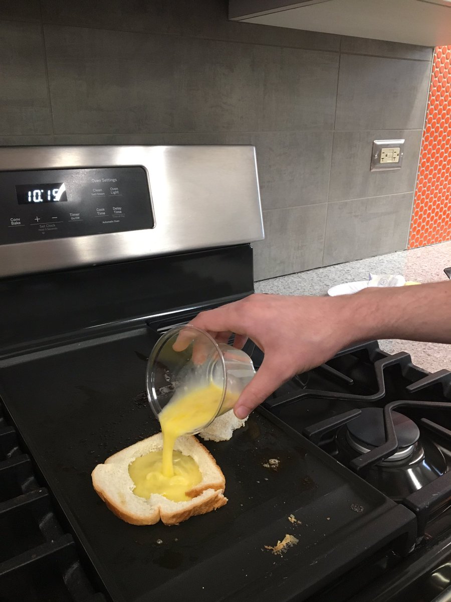 mrs_eschman's tweet photo. Recent culinary fun in orientation class. Toad in a Hole. #werclc # d155inspire #clc_ICW  #Toadinahole https://t.co/GmF6LxHxCR