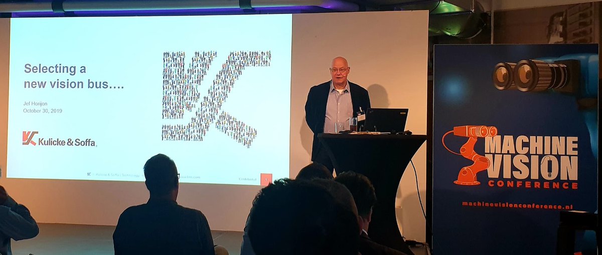DSPValley's tweet photo. Jeff Horijon tops off the day with a multi-camera connectivity challenge upon the discontinuation of IEEE 1394 bus components... #MVC19 https://t.co/v7kLW0PhhO