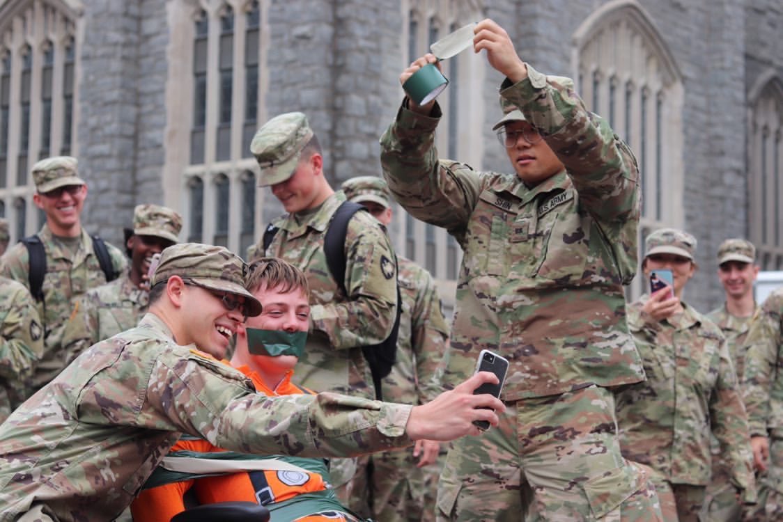 Air Force cadet enjoying a company formation.
