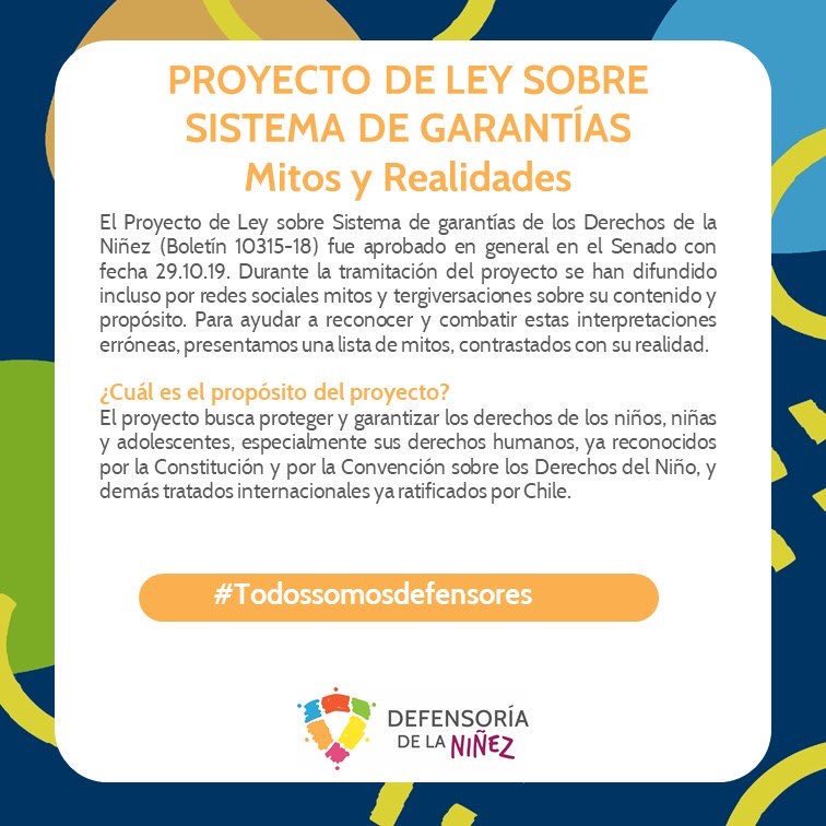 Pa__tty's tweet photo. 🚨🚨⭕📣🚨🚨Se acuerdan que ayer les decía que anda una campaña con falacias sobre la #leydegarantías de NNA, pues bien, pase y lea, acá como @defensorianinez derribamos al menos 6 mitos q dicha campaña pretende instalar, ayude con RT si le preocupan los ddhh de NNA! https://t.co/t9MtzETR27