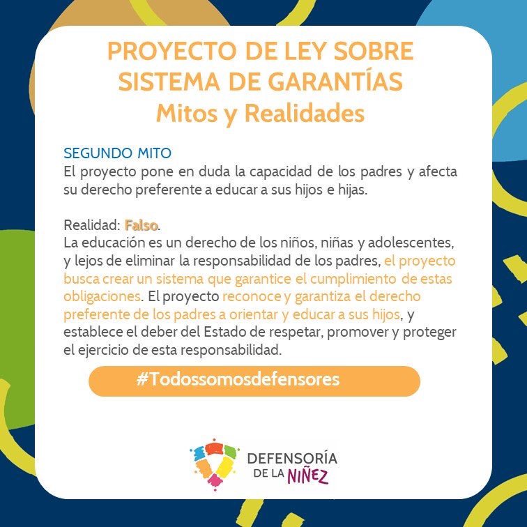 Pa__tty's tweet photo. 🚨🚨⭕📣🚨🚨Se acuerdan que ayer les decía que anda una campaña con falacias sobre la #leydegarantías de NNA, pues bien, pase y lea, acá como @defensorianinez derribamos al menos 6 mitos q dicha campaña pretende instalar, ayude con RT si le preocupan los ddhh de NNA! https://t.co/t9MtzETR27