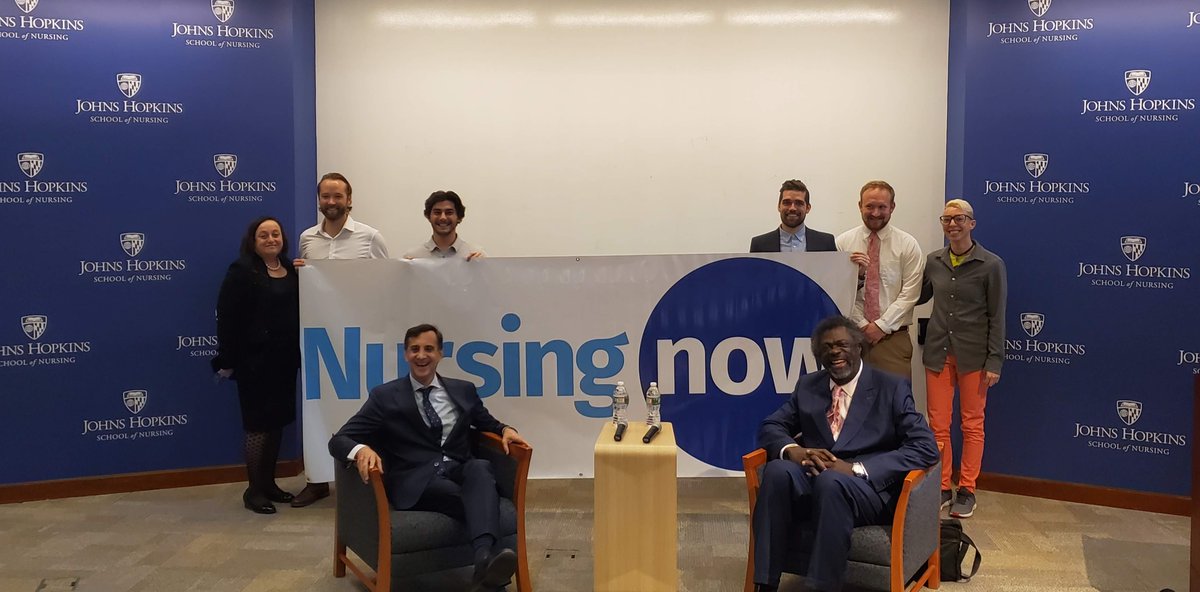 JHUNursing's tweet photo. We were honored to host @AAMN_Nursing #LEAP19 keynote speaker @ANAPresident earlier this week. Find the video here #NursingNow2020 https://t.co/irSofSHDRr https://t.co/jB708yit2d