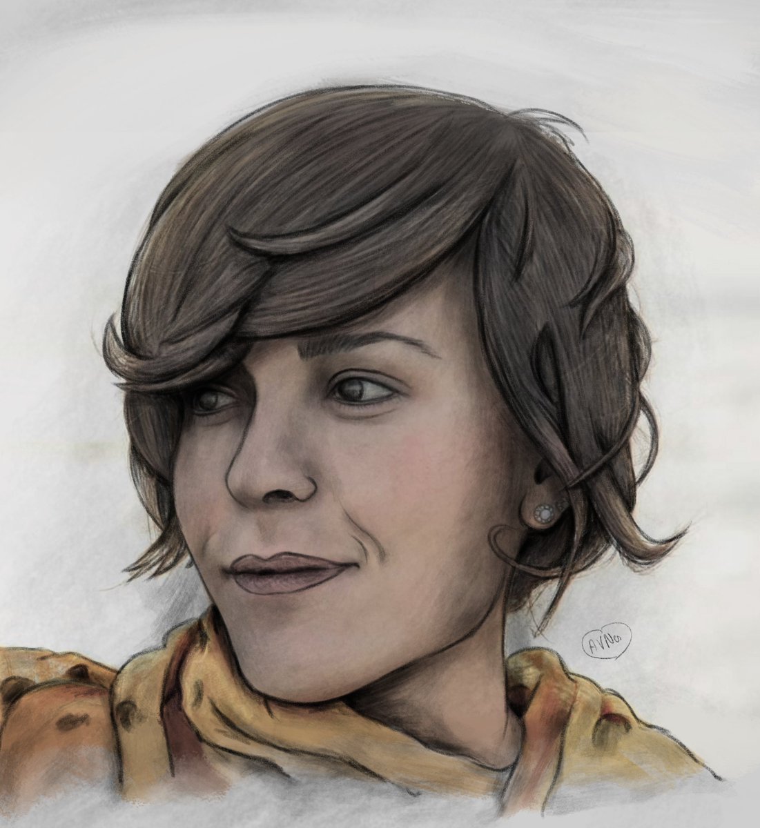 AVNesztler's tweet photo. Petit portrait depuis une photo. Model : kitegirldani
Réalisé avec @Krita_Painting
#krita #artontwitter #drawingpencil #art #painting #digitalart #DigitalArtist #drawing #draw #sketch #pencil #portrait #facefeatures #portraitart #portraitdrawing #sketchaday #illustration https://t.co/KLHHTtlCjF