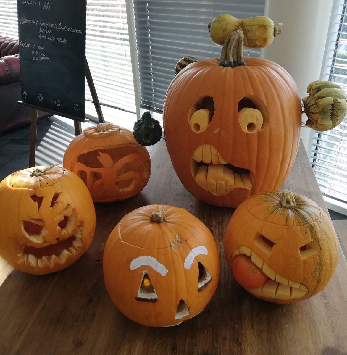 stobbsip's tweet photo. Today is #Halloween for us at #Stobbs (we know we are a day early, but we are super keen) and we have gone all out. Frightening fancy dress, peculiar #pumpkins, petrifying pool tournaments and batty #bakes! It’s fair to say that we are having a #spooktacular day https://t.co/bmvUCCYutS