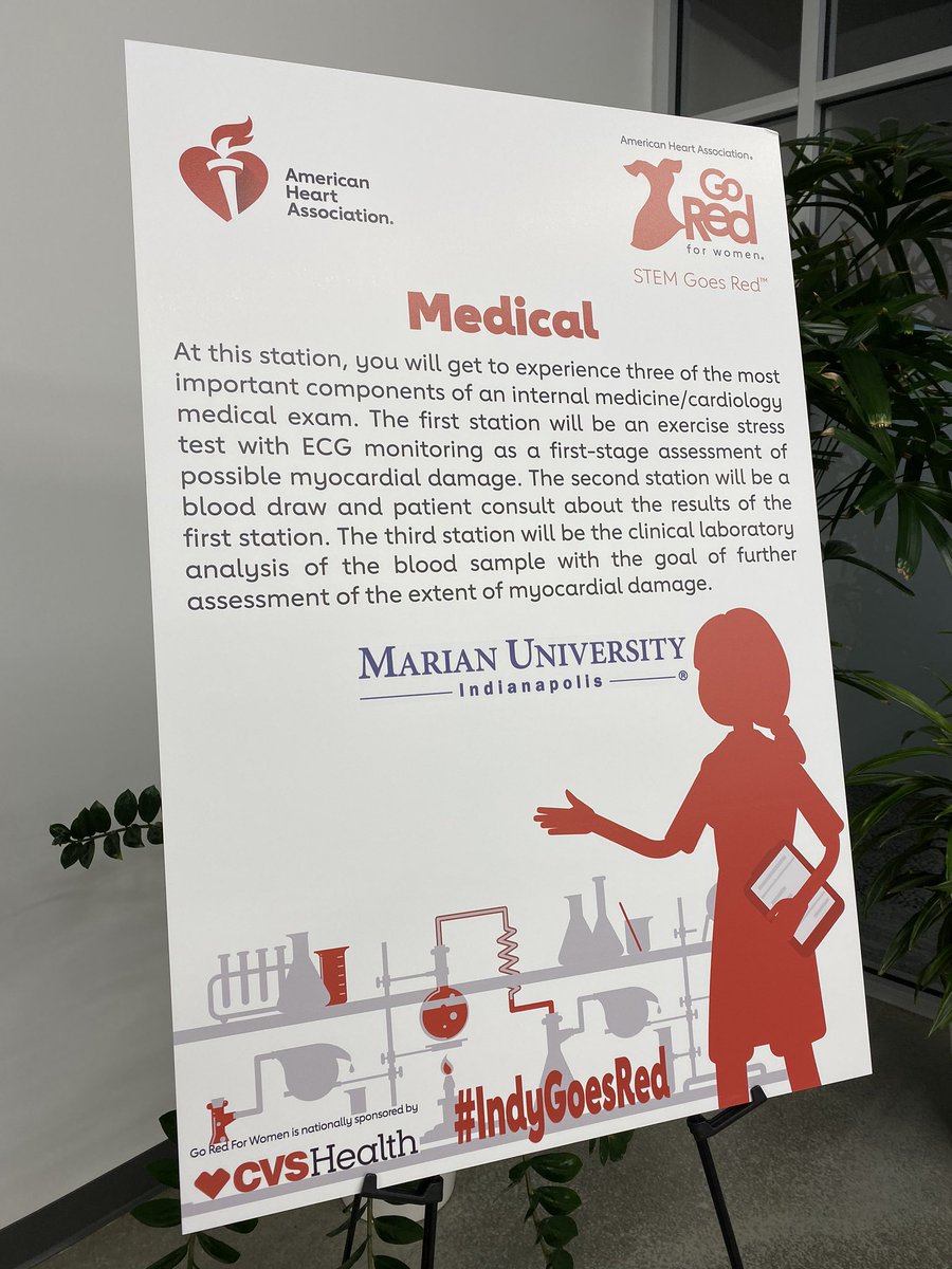 DrJuliaHum's tweet photo. Proud to represent @MarianUniv today @ahaindy #IndyGoRed event ❤️ 

Our stations have been a collaborative project between Exercise Science, @Marian_Nursing &amp; @MUCOM_BioMed https://t.co/TxOnNLYu7P