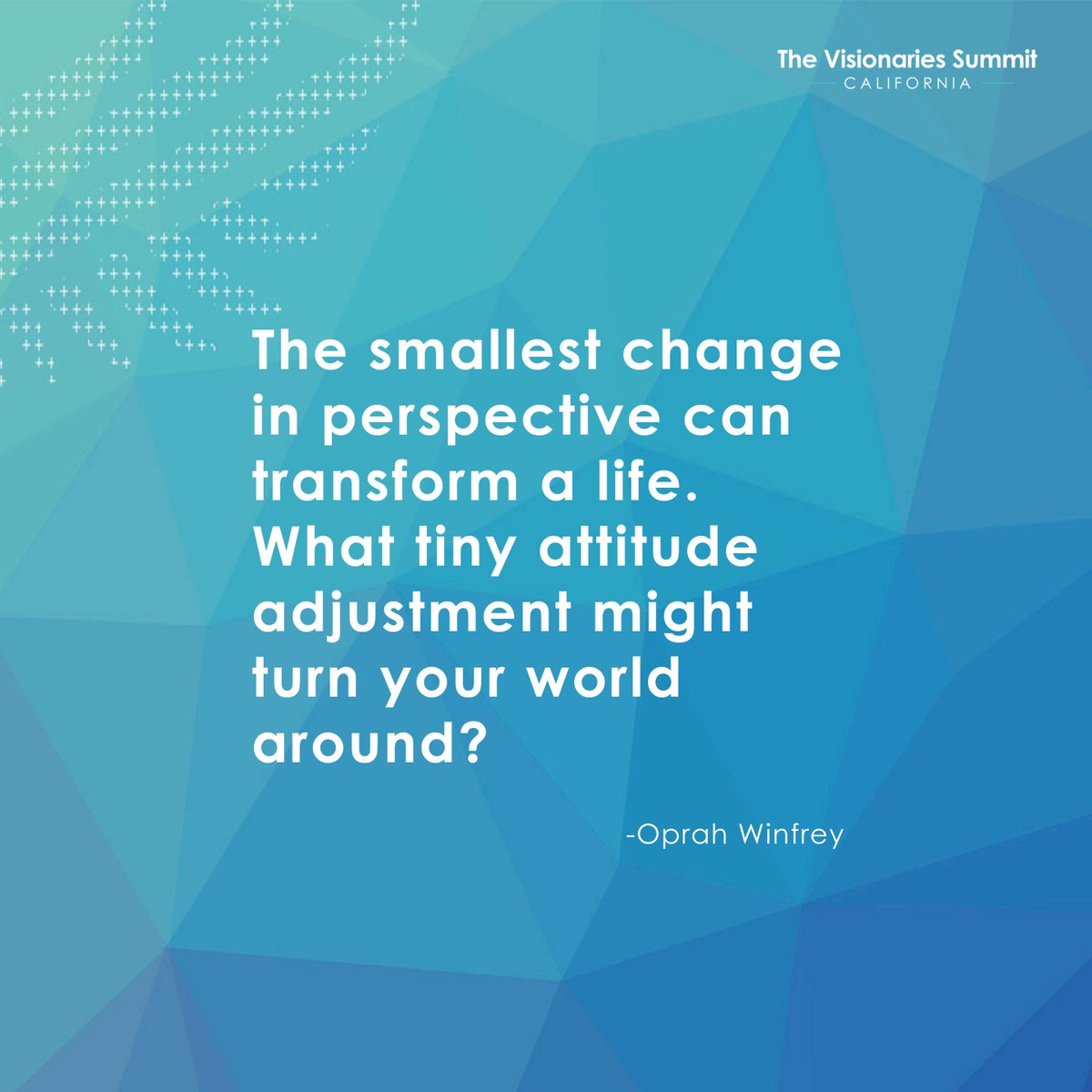 We're ending Emotional Wellness month with a quote from Oprah Winfrey that encourages self-reflection. Leave any tiny attitude adjustments that come to mind in the comments.  #wellnesswednesday