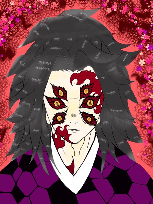 rinさんがTwitterに投稿した黒死牟(鬼滅の刃)のイラスト。