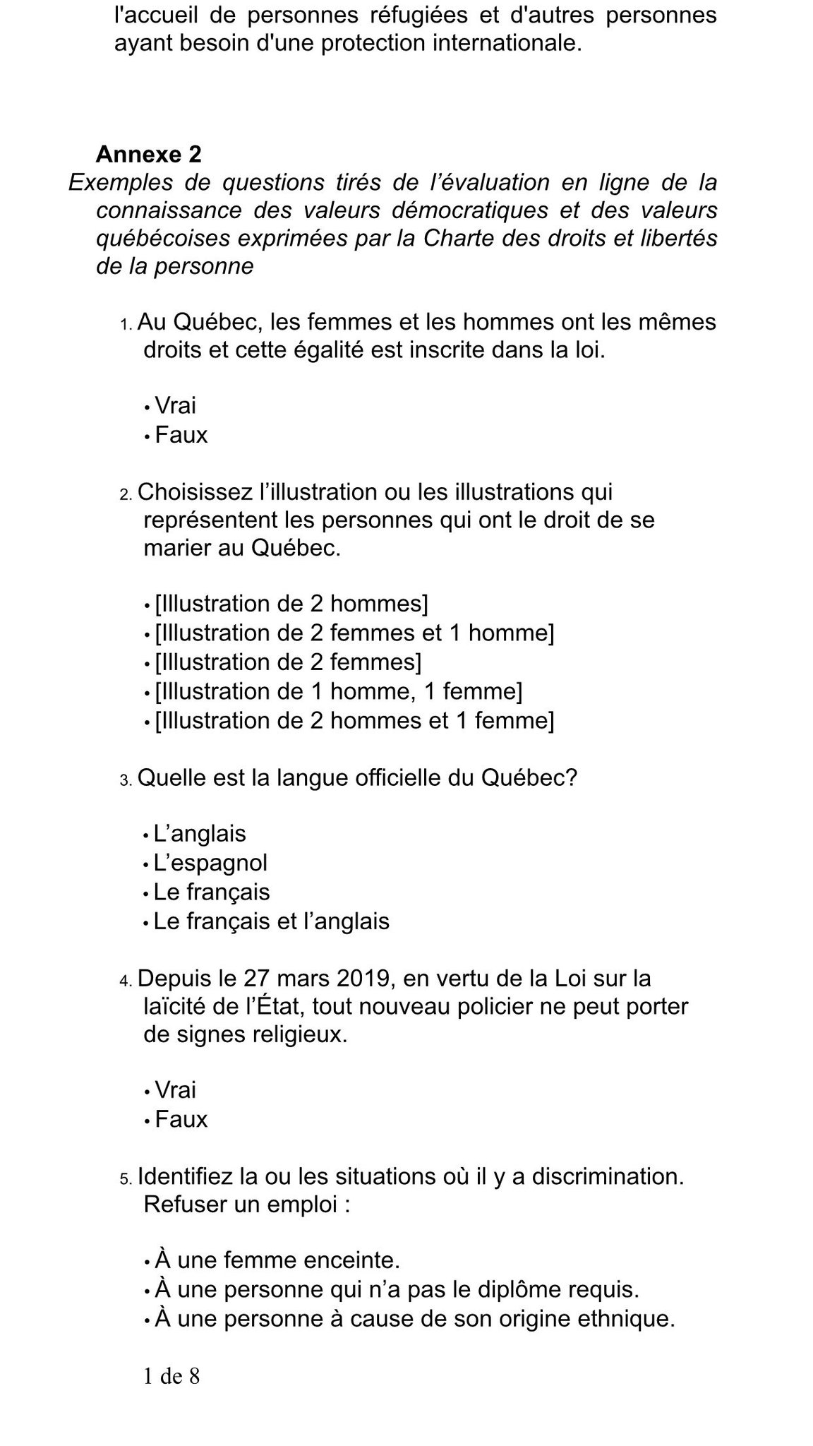 Sebastien Bovet Na Twitteru Exemples De Questions Du Test Des Valeurs Du Gouvernement Du Quebec Le Test De 20 Questions Sera Soumis Aux Immigrants Pour Obtenir Le Certificat De Selection Du Quebec