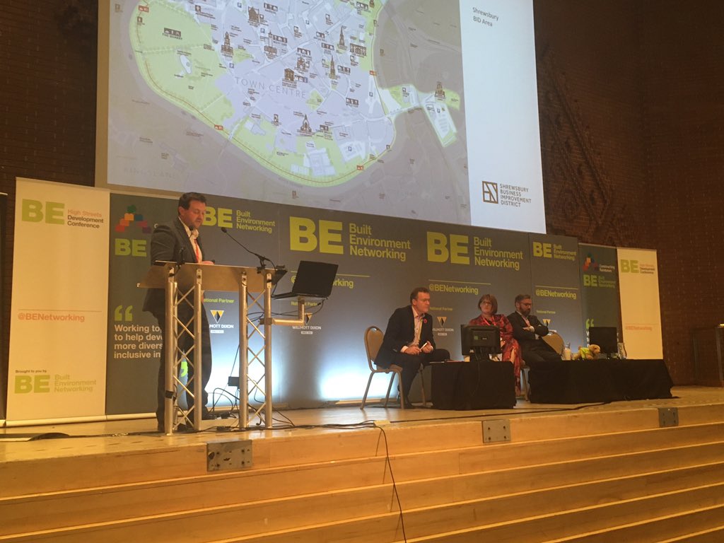 BENetworking's tweet photo. Today’s final session at #HSDC19 is ‘Refocusing Town Centres in Shropshire’ and features @ShropCouncil, @ShrewsburyBID and Morris Property https://t.co/liurhcn6sC