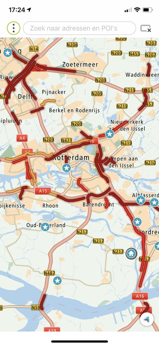 De wegen in het westen van Nederland lopen helemaal vol mede dank zij de bouwbetoging