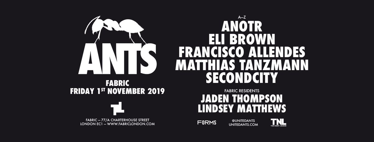 jadenthompson's tweet photo. GIVING AWAY 2x GUEST LIST SPACES FOR ANTS @ FABRIC!🐜

• RT this tweet
• Follow me
• Tag 1 friend you want to bring with you

Picking a winner at random tomorrow! https://t.co/WJN2lri3Zx