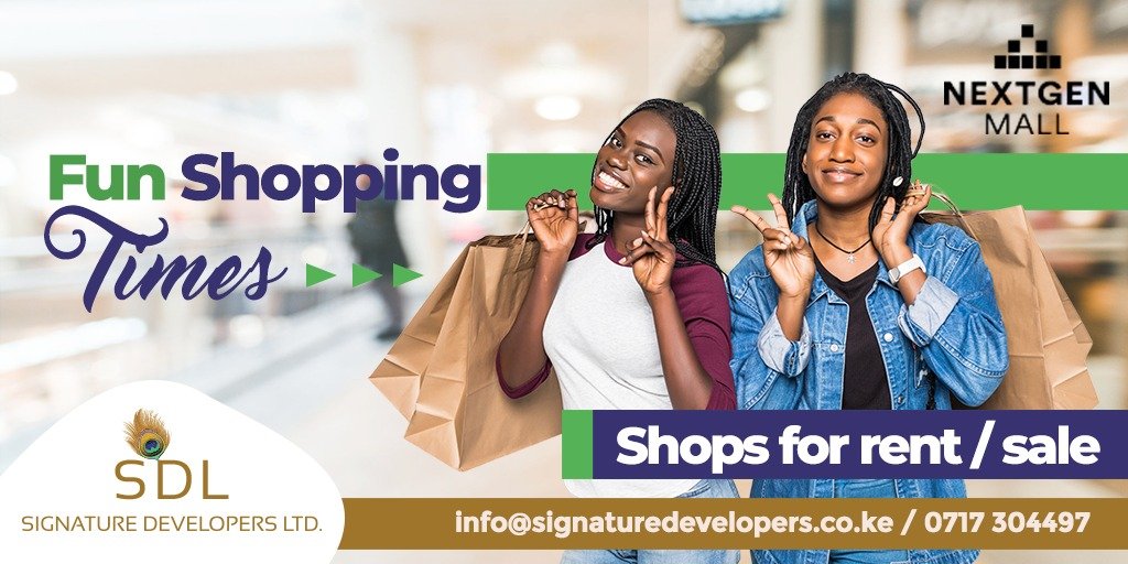 SDLNairobi's tweet photo. Here's your chance to #Own your #space! Super #sale on #Shops &amp; #Offices at #Nextgen #Mall!
Call us on 0717 – 304 497 and sign up for our unique 8 year #payment #plan.
#Rent #Buy #NextgenMall #BeNext https://t.co/G1g5RXDCAj