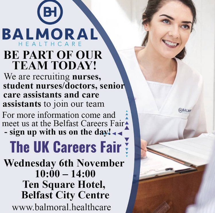 We are delighted to announce we will be attending the @UKCareersFair that will take place on the 6th of November @tensquarehotel, Belfast City Centre 😃 ⁣⁣⁣
⁣⁣⁣
Sign up with us on the day! 😬🙌🏻 #nurses #seniorcarers #carers #students #No1Agency #AnAgencyThatCares