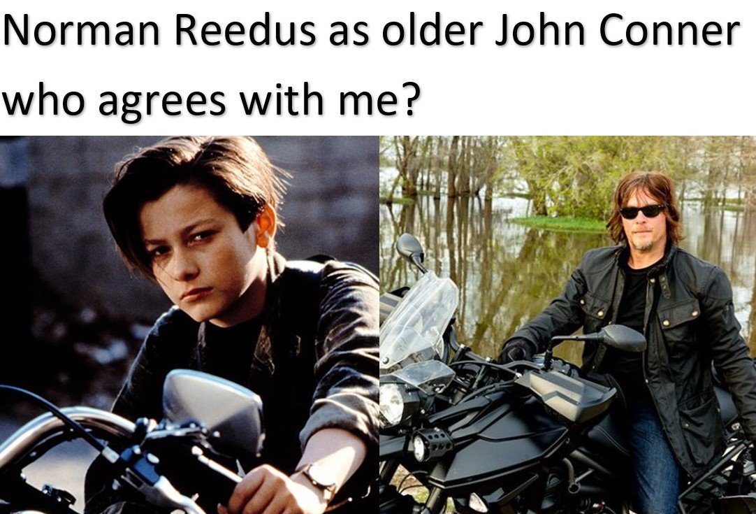 JotakuJoJo's tweet photo. #TerminatorDarkFate #Terminatorin3Days #Terminator6 #TheTerminator #JohnConnor #normanreedus #TerminatorDF #scifi #memes #Memes https://t.co/SFY9nMaO90