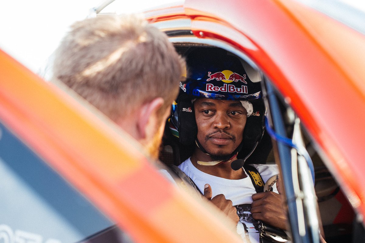 MphoPopps's tweet photo. My face before I jumped into a car with South African race and rally driver  @TheRealGiniel 😫😫
 Watch the full video today  at @RedBullZA 
#givingitgears #givesyouwings https://t.co/QWjjI1YIAH