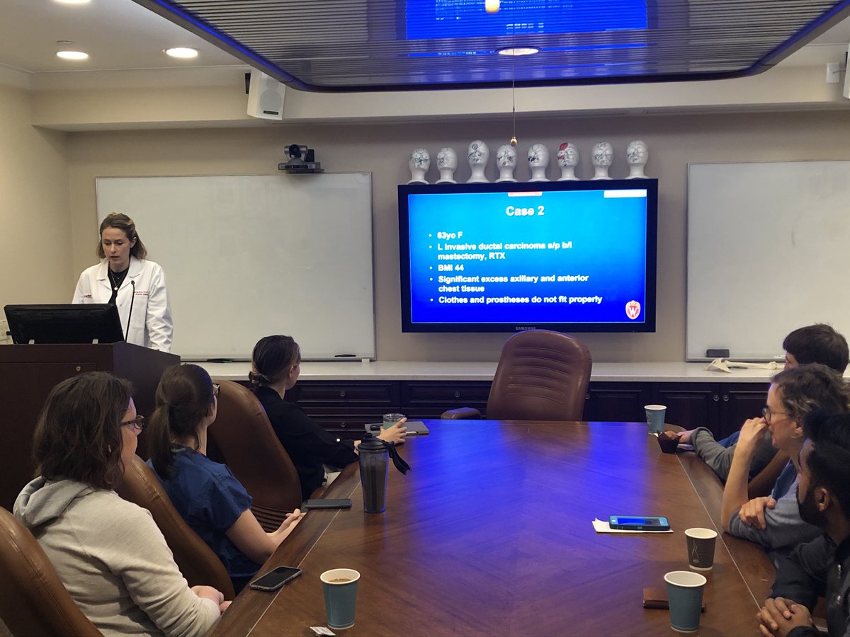 drsamuelpoore's tweet photo. Excellent Plastic Surgery Grand Rounds by @WiscPlasticSurg resident @JackieIsrael on going flat after mastectomy. NOT having reconstruction is such an important option for women undergoing mastectomy. Great job Jackie. #goingflat #flattopperpride #plasticsurgery https://t.co/rVRFaFIqHJ