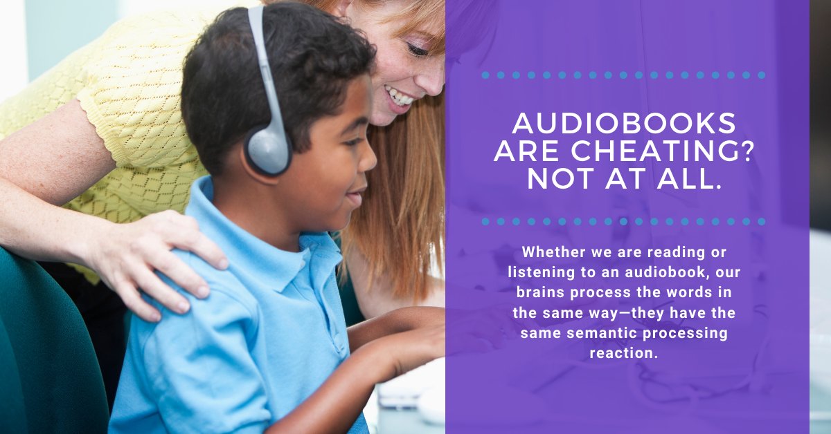 Learning_Ally's tweet photo. A new study by @UCBerkeley reveals that whether we are reading or listening to an #audiobook, our brains process the words in the same way!

What does this mean for those with #Dyslexia?

Details on the #LearningAlly #Educator blog:
👉👉👉 https://t.co/Cejud11sVn https://t.co/cChWQohw8Q