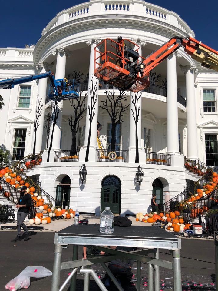 billwohl61's tweet photo. Yup, that’s our awesome fleet at the White House! @UnitedRentals decorating for Halloween #URproud https://t.co/3u7bGgQyHA