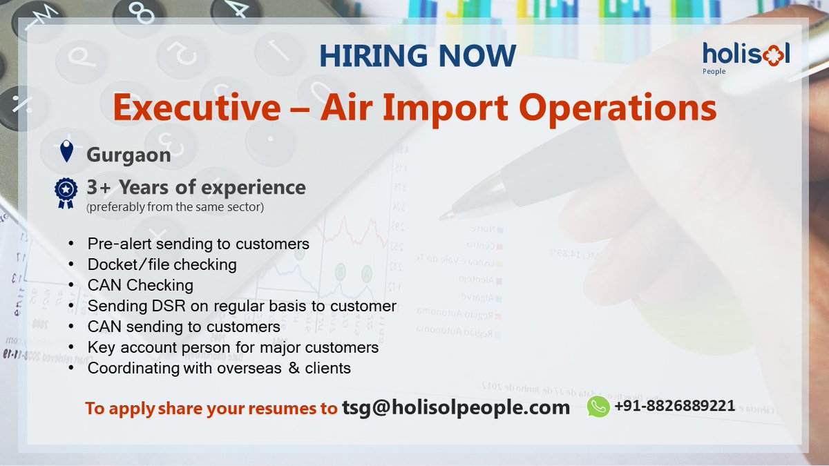 TapRootzz's tweet photo. Dear Logisticians,
We have a #job for you. At present we are #recruiting #executive #airimport for #gurgoan location, for one of our partner companies. Please #applynow if the #jobdescription aligns with your credential & share this #jobpost among your friends & colleagues. https://t.co/K0lMHPAkQ6